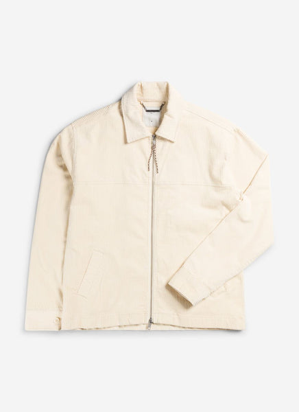 Men's Zip Overshirt | Corduroy Jacket | Ecru White | Percival