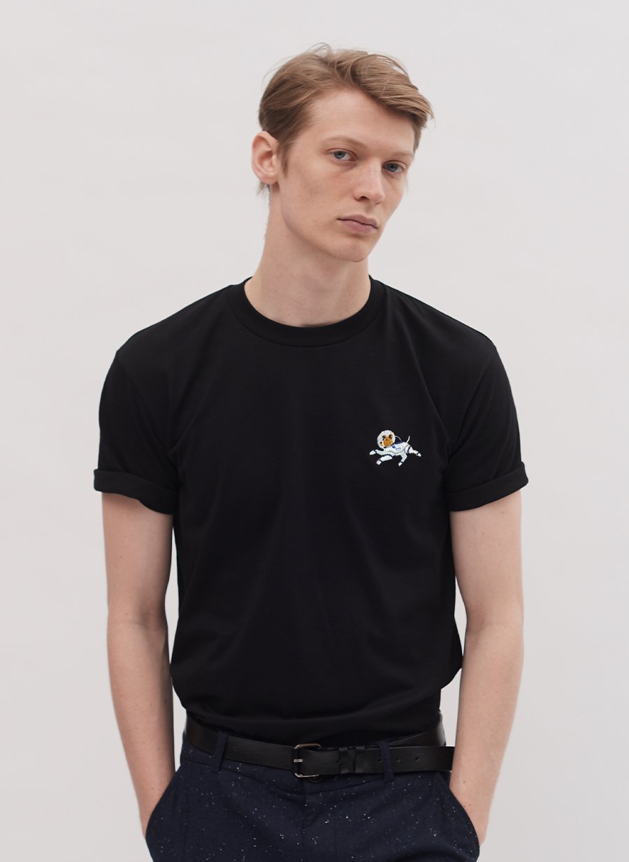 T Shirt | Space Dog | Black | Percival Menswear